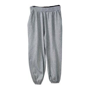 OGL Womens Double Waistband Jogger Sweatpants, Gray Heathered, Size Medium